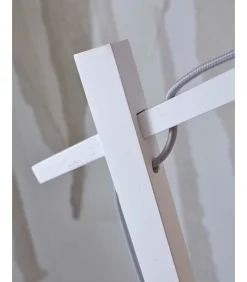 Vloerlamp Madeira - Bamboe Wit/Rotan - 74x48x176cm