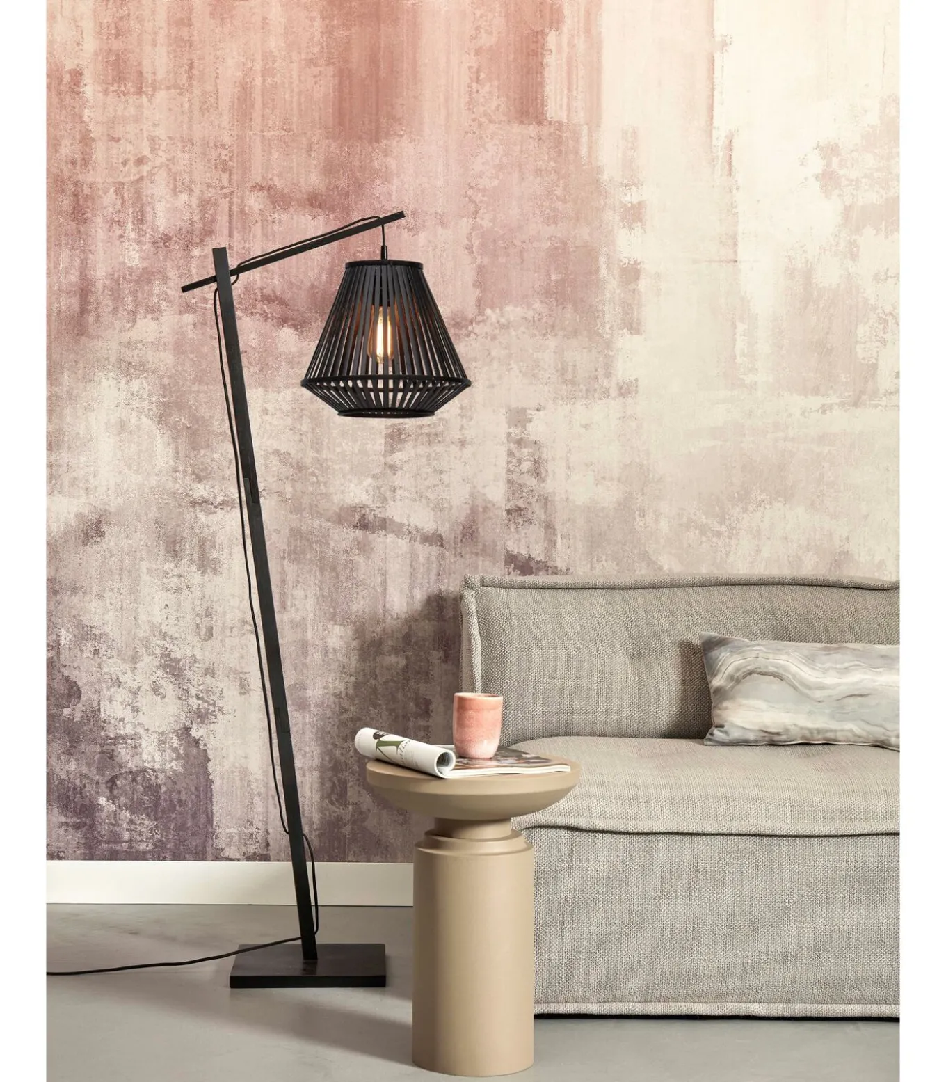 Vloerlamp Merapi - Bamboe Zwart - 57x30x150cm