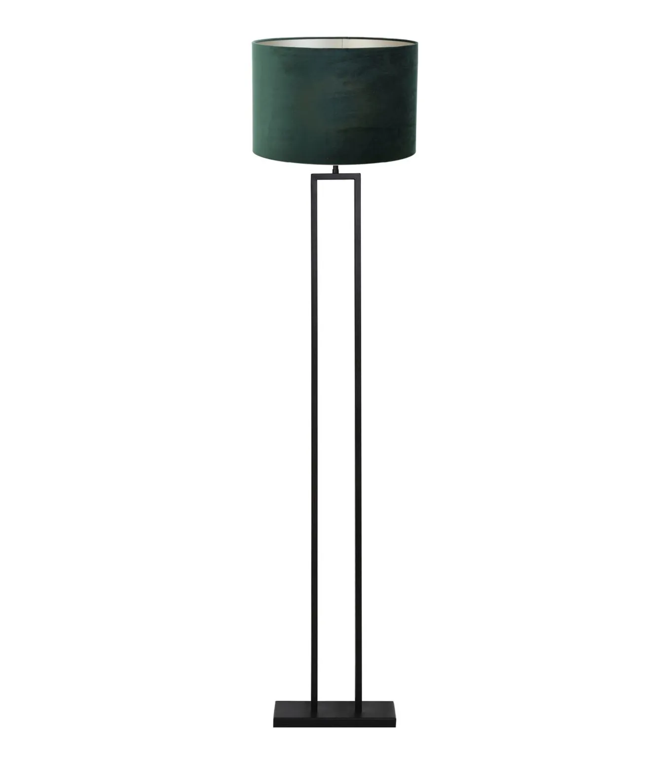 Vloerlamp Shiva/Velours - Zwart/Donkergroen - Ø40x170cm