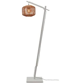 Vloerlamp Tanami - Bamboe Wit/Rotan - 55x30x150cm