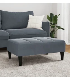 Voetenbank 77x55x31 cm fluweel donkergrijs