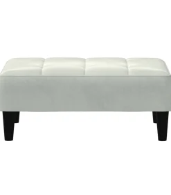 Voetenbank 77x55x31 cm fluweel lichtgrijs
