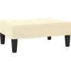 Voetenbank 78x56x32 cm kunstleer crèmekleurig