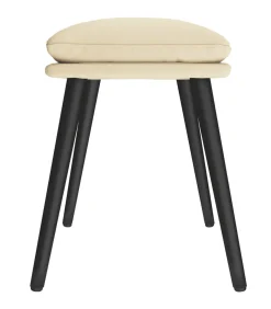 Voetenbank 45x29,5x35 cm stof crèmekleurig