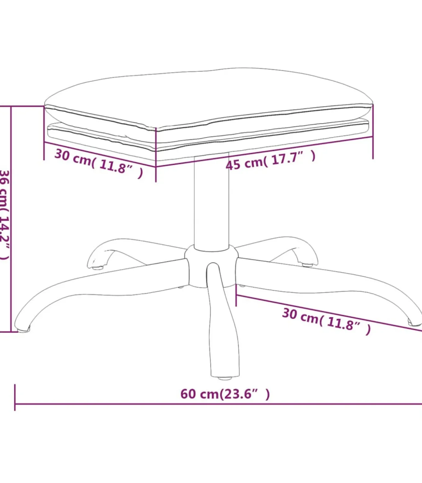 Voetenbank 60x60x36 cm stof donkergroen