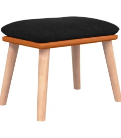 Voetenbank 45x29,5x35 cm stof en kunstleer zwart