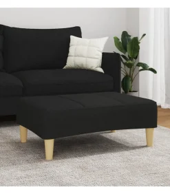 Voetenbank 77x55x31 cm stof zwart