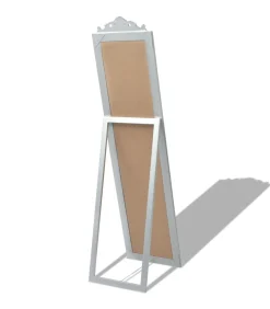 Vrijstaande spiegel Barok 160x40cm zilver