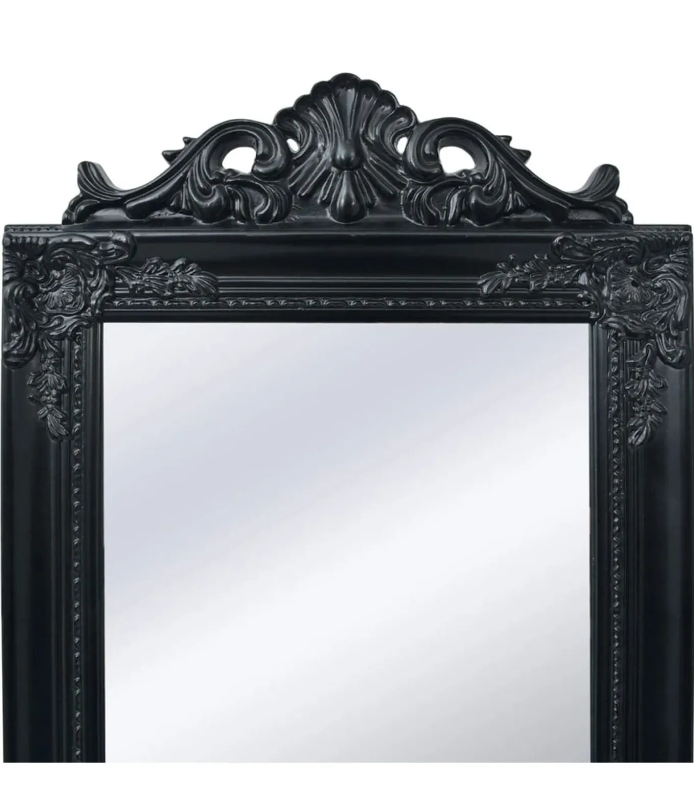 Vrijstaande spiegel Barokstijl 160x40cm zwart