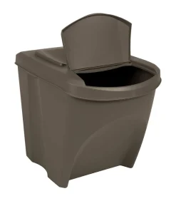 Vuilnisbakken 3 st stapelbaar 75 L polypropeen grijs