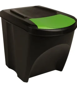 Vuilnisbakken 3 st stapelbaar 75 L antracietkleurig