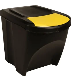 Vuilnisbakken 3 st stapelbaar 75 L antracietkleurig