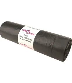 Vuilniszakken met trekkoorden 150 st 240 l zwart