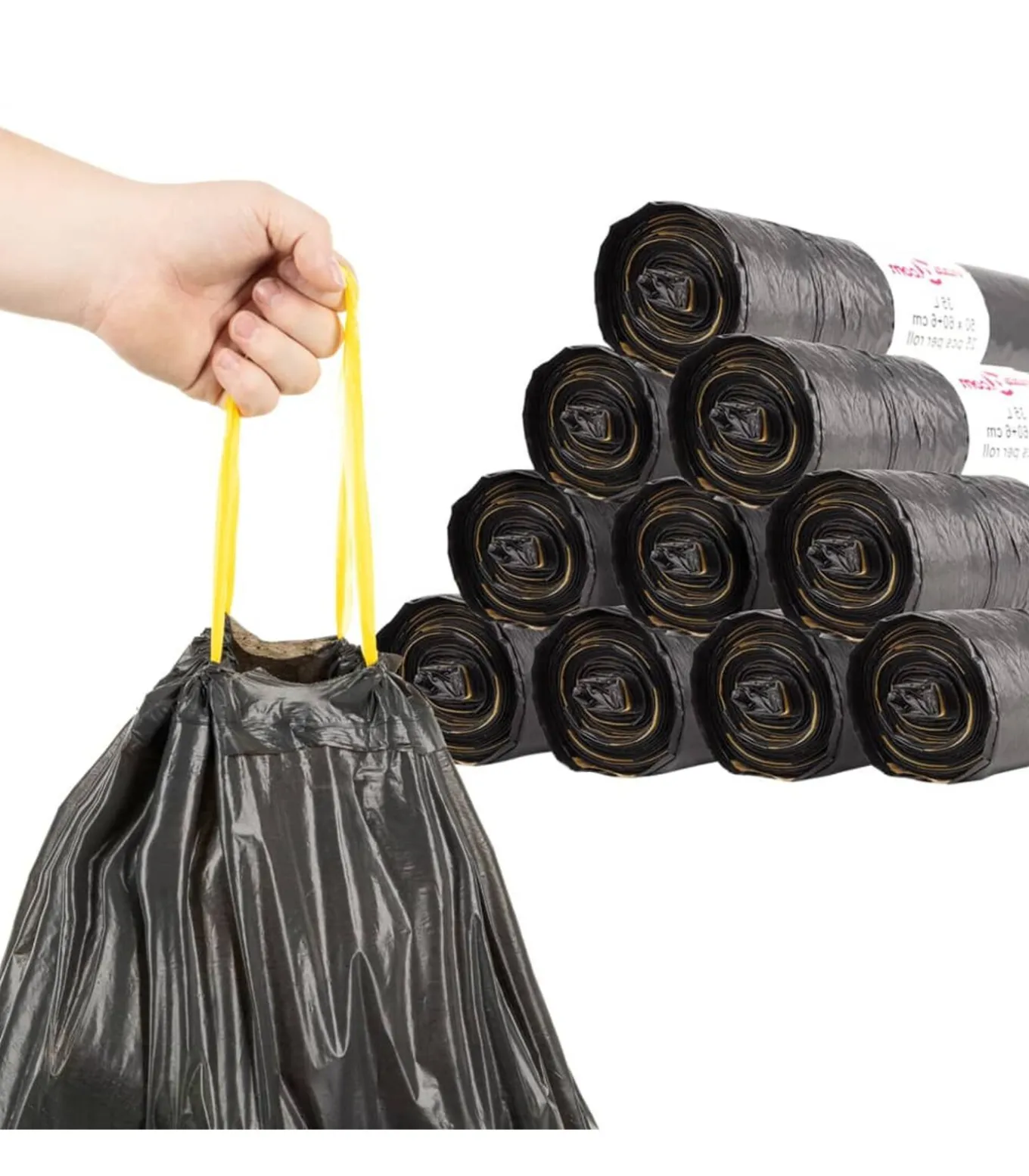 Vuilniszakken met trekkoorden 150 st 240 l zwart