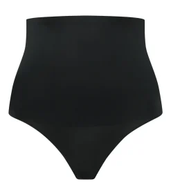 Waist Control Hoge Taille String | Zwart Xl