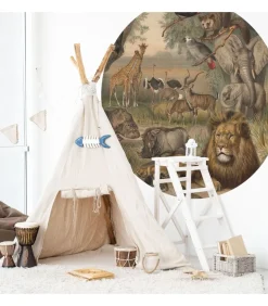WallArt Behangcirkel Animals of Africa 190 cm