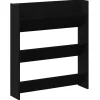 Wand Schoenkast 2 pcs Zwart eiken 80 x 18 x 90 cm Bewerkt hout