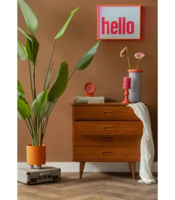 Wanddecoratie Hello Large - Roze - 3x41x31cm