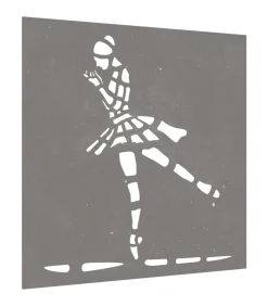 Wanddecoratie tuin balletdanserontwerp 55x55 cm cortenstaal