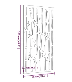 Wanddecoratie tuin bamboe-ontwerp 105x55 cm cortenstaal