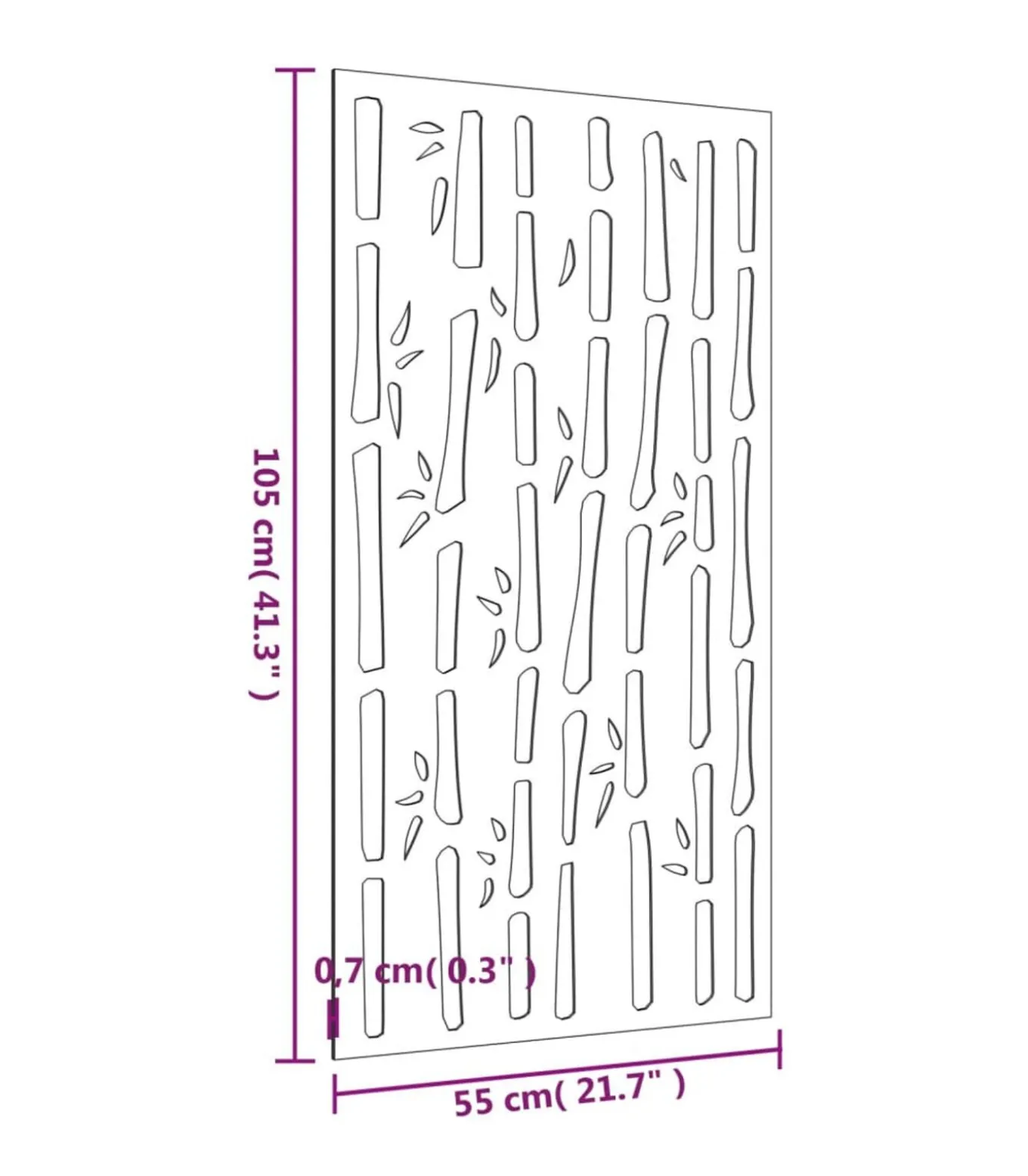 Wanddecoratie tuin bamboe-ontwerp 105x55 cm cortenstaal