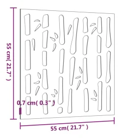 Wanddecoratie tuin bamboe-ontwerp 55x55 cm cortenstaal