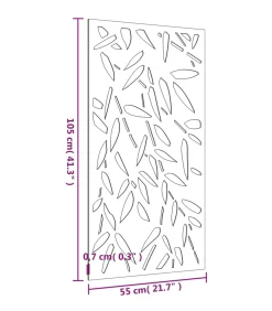 Wanddecoratie tuin bamboebladontwerp 105x55 cm cortenstaal