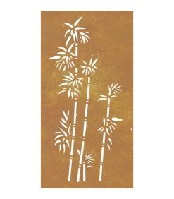 Wanddecoratie tuin bamboe-ontwerp 105x55 cm cortenstaal