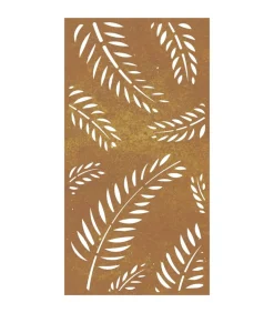 Wanddecoratie tuin bladontwerp 105x55 cm cortenstaal