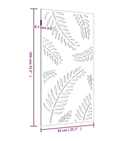 Wanddecoratie tuin bladontwerp 105x55 cm cortenstaal