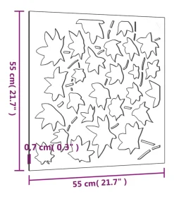 Wanddecoratie tuin esdoornbladontwerp 55x55 cm cortenstaal
