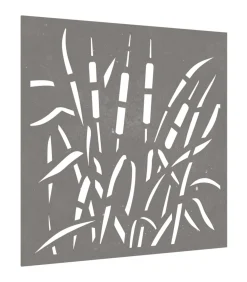 Wanddecoratie tuin grasontwerp 55x55 cm cortenstaal