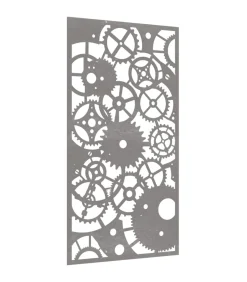 Wanddecoratie tuin tandwielontwerp 105x55 cm cortenstaal