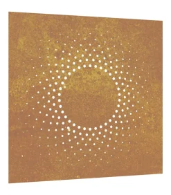 Wanddecoratie tuin zonontwerp 55x55 cm cortenstaal