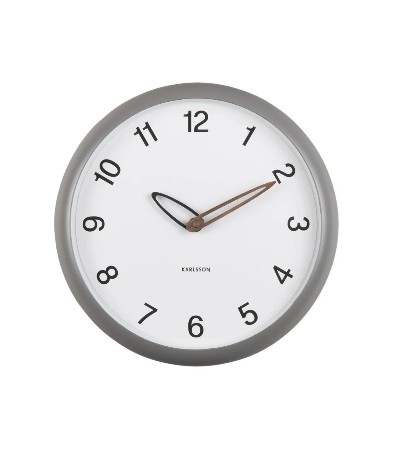 Wandklok Bella - Donkergrijs - 4.2x30x30cm