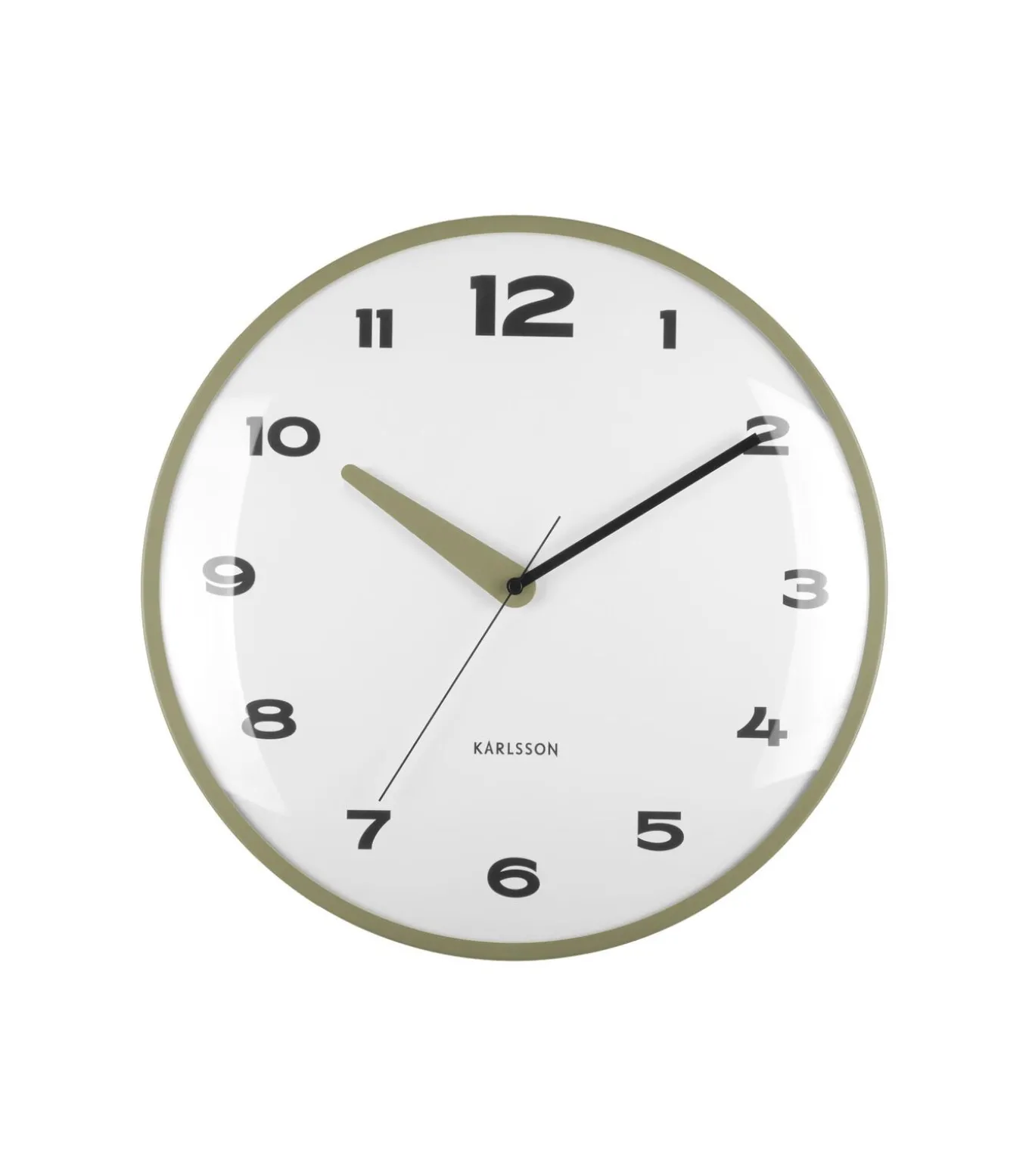 Wandklok Brisk Dome - Legergroen - Ø40cm