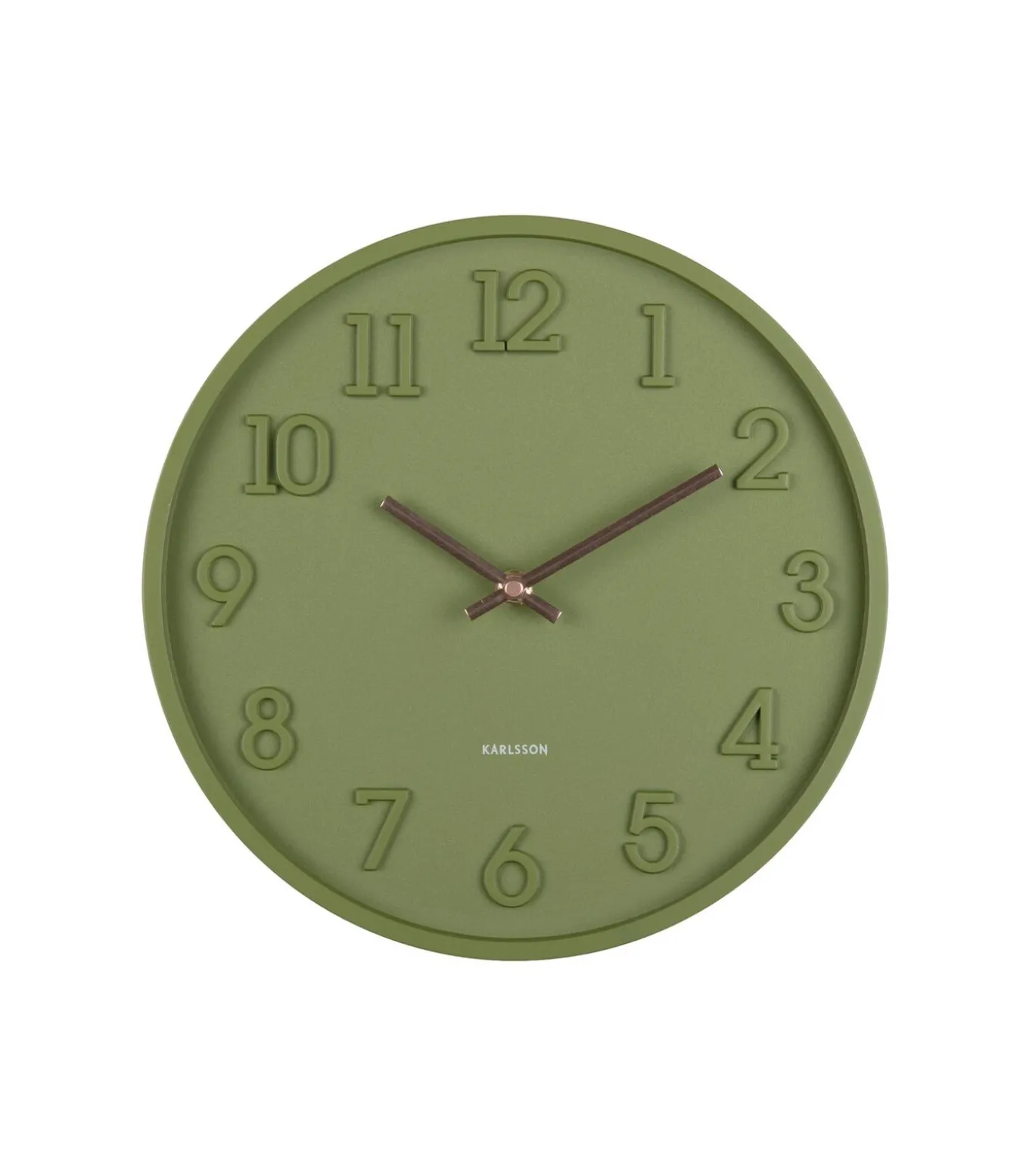 Wandklok Calma - Legergroen - 3.8x30x30cm