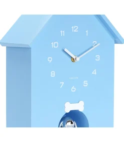 Wandklok Dog House - Blauw - 24.9x9x27cm