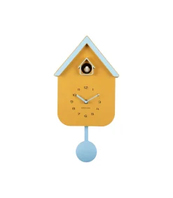 Wandklok Dupla Color Cuckoo - Geel - 21.5x21.5x41.5cm