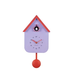 Wandklok Dupla Color Cuckoo - Paars - 21.5x21.5x41.5cm