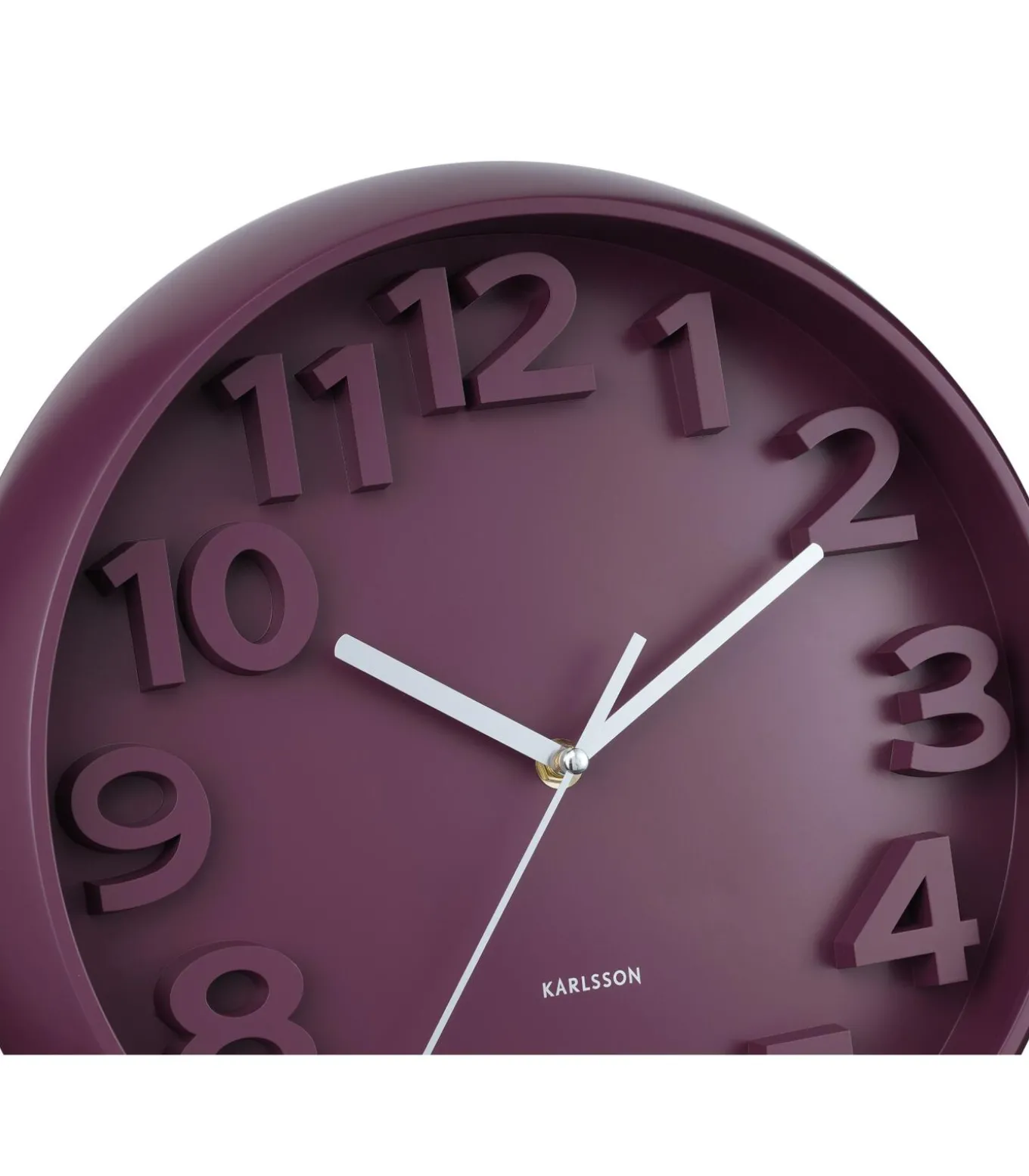 Wandklok Elevated Classic Numbers - Dark mauve - 5x33.5x33.5cm