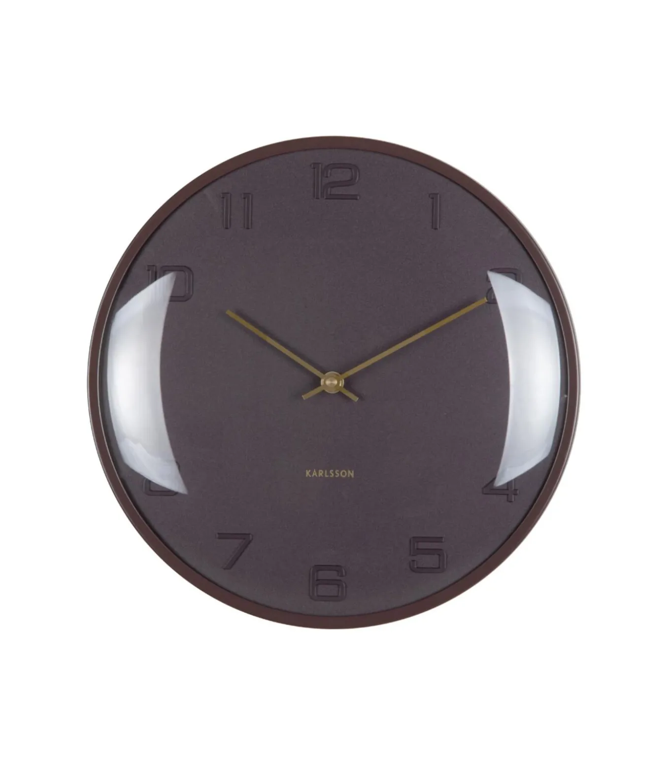 Wandklok Fuerte Dome - Bruin - 30.5x30.5x30.5cm