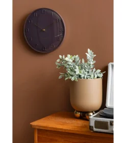 Wandklok Fuerte Dome - Bruin - 30.5x30.5x30.5cm