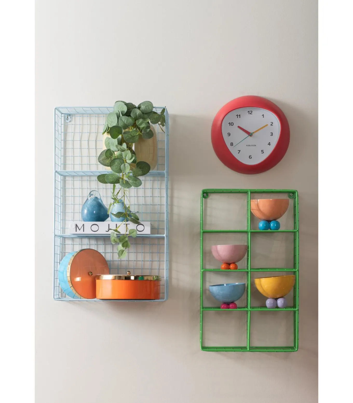 Wandklok Funky Vibes - Scarlet rood - 4.4x25.5x25.5cm