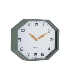 Wandklok Modern Factory Octagon - Groen - 32x32x26cm