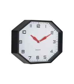 Wandklok Modern Factory Octagon - Zwart - 32x32x26cm