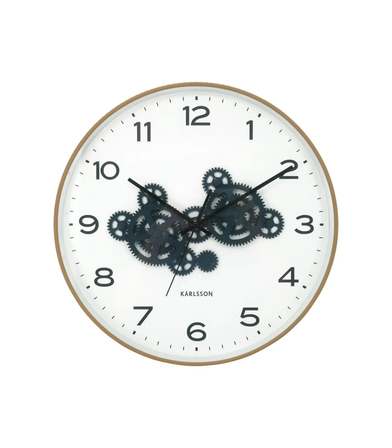 Wandklok Open Gear - Geel - 40.8x40.8x40.8cm