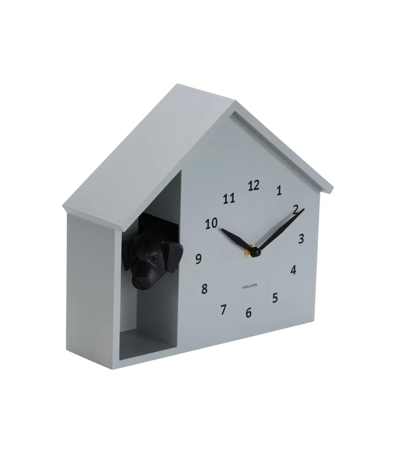 Wandklok Peeking Doggy - Grijs - 24.9x24.9x27cm