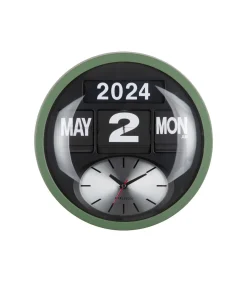 Wandklok Round Flip - Jungle groen - 11x32.6x32.6cm