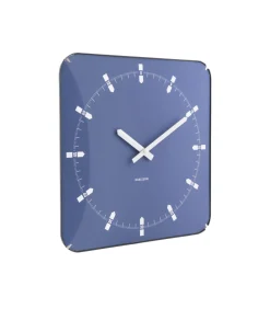 Wandklok Sucinto Dome Square - Blauw - 35x35x35cm